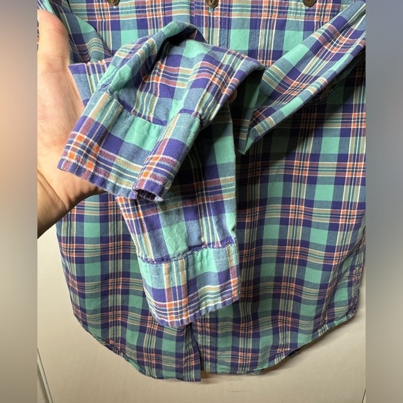 Polo by Ralph Lauren Plaid Collared Button Front Chest Pocket Dress Shirt Small - Picture 7 of 13